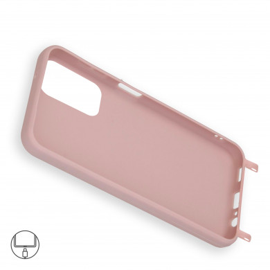 Coque Cordon réglable 160cm silicone liquide compatible Galaxy A14/5G - Rose