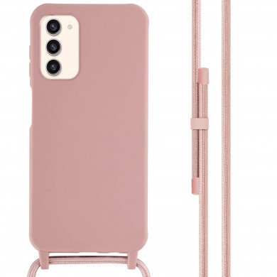 Coque Cordon réglable 160cm silicone liquide compatible Galaxy S23 - Rose