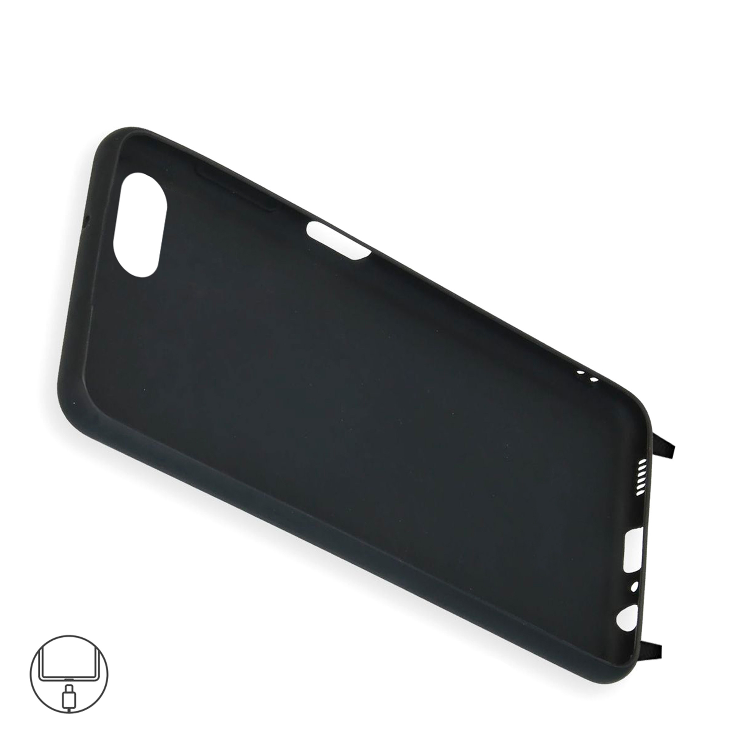 Coque Cordon réglable 160cm silicone liquide compatible iPhone 6/7/8/SE - Noir