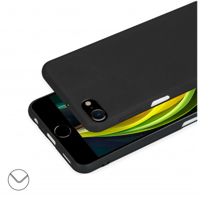 Coque Cordon réglable 160cm silicone liquide compatible iPhone 6/7/8/SE - Noir