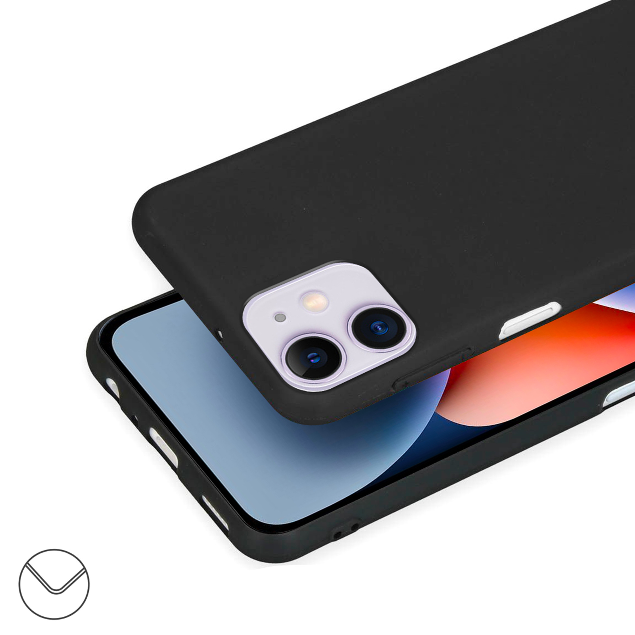 Coque Cordon réglable 160cm silicone liquide compatible iPhone 11 - Noir