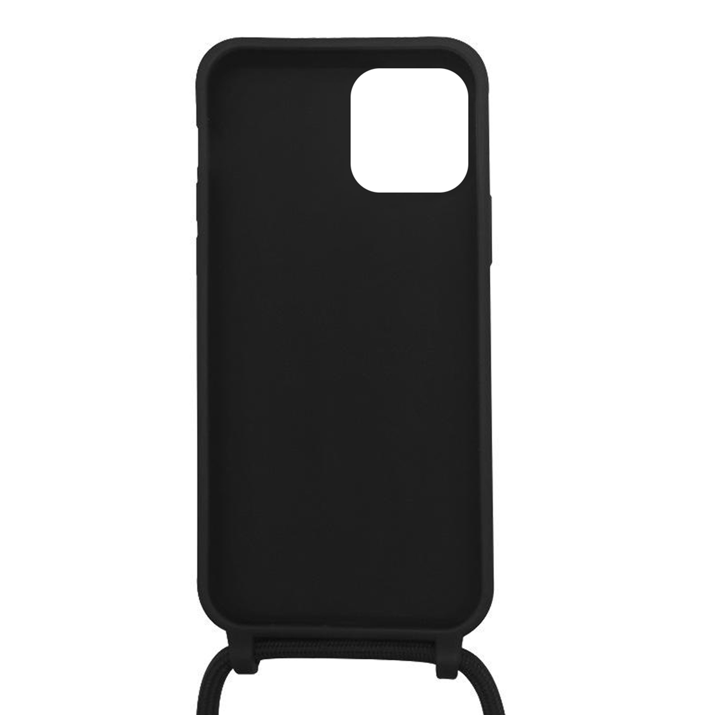 Coque Cordon réglable 160cm silicone liquide compatible iPhone 11 - Noir