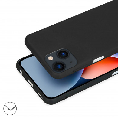 Coque Cordon réglable 160cm silicone liquide compatible iPhone 13/14 - Noir