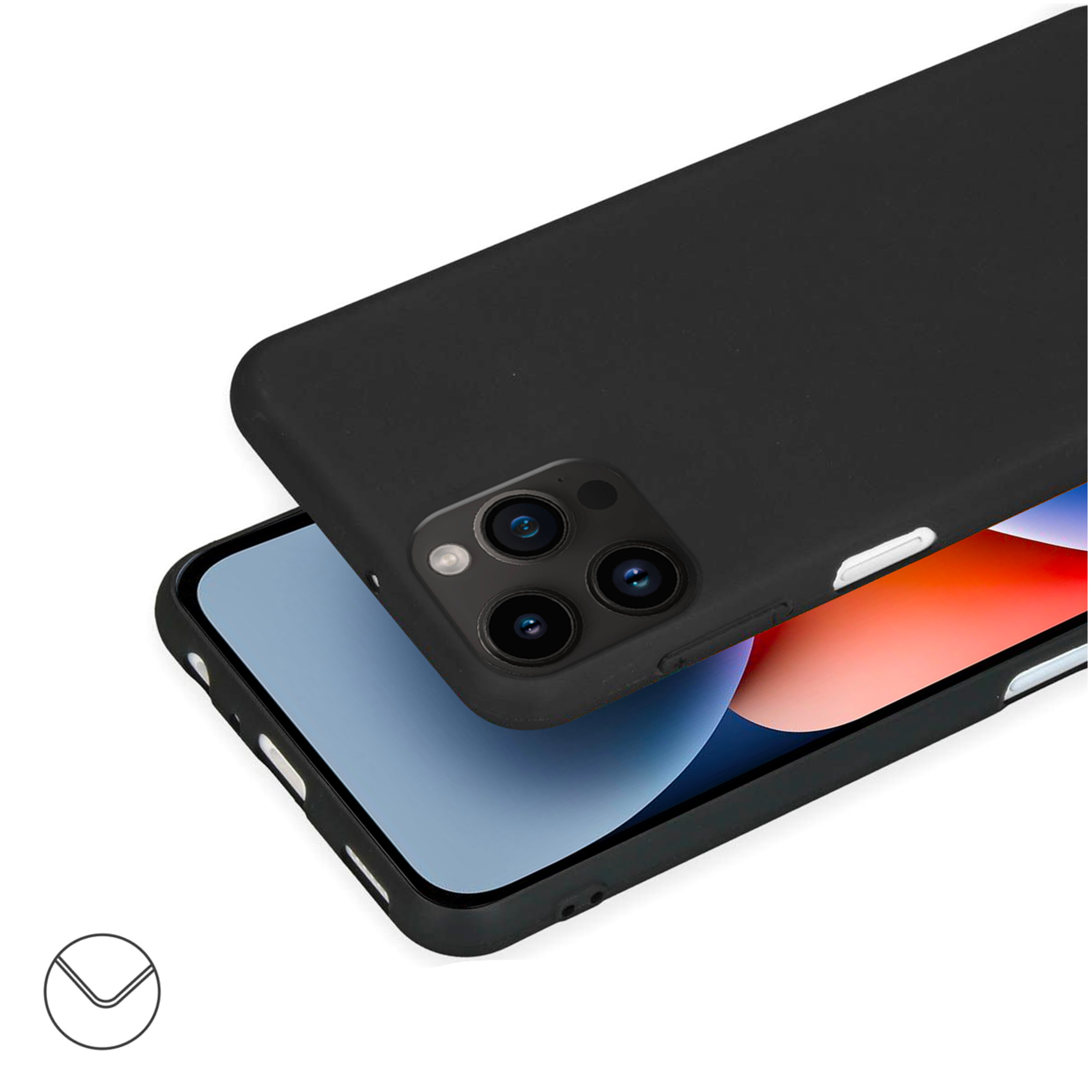 Coque Cordon réglable 160cm silicone liquide compatible iPhone  14 PRO - Noir