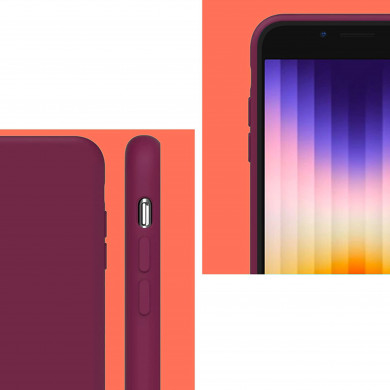 Coque Cordon réglable 160cm silicone liquide compatible iPhone 6/7/8/SE - Bordeaux