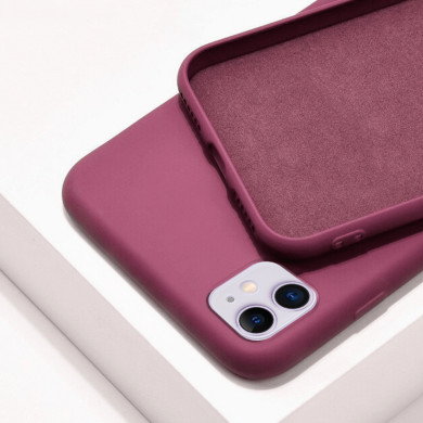 Coque Cordon réglable 160cm silicone liquide compatible iPhone 11 - Bordeaux