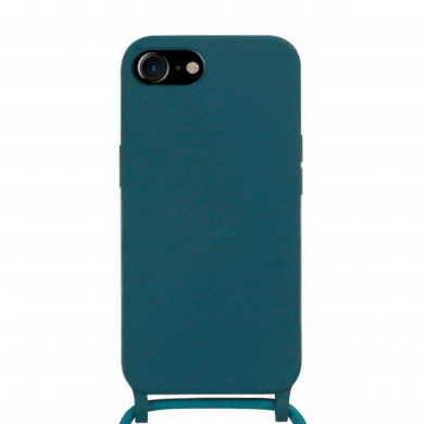 Coque Cordon réglable 160cm silicone liquide compatible iPhone 6/7/8/SE - Vert Kaki
