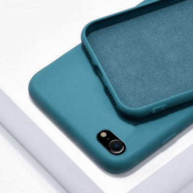 Coque Cordon réglable 160cm silicone liquide compatible iPhone 6/7/8/SE - Vert Kaki