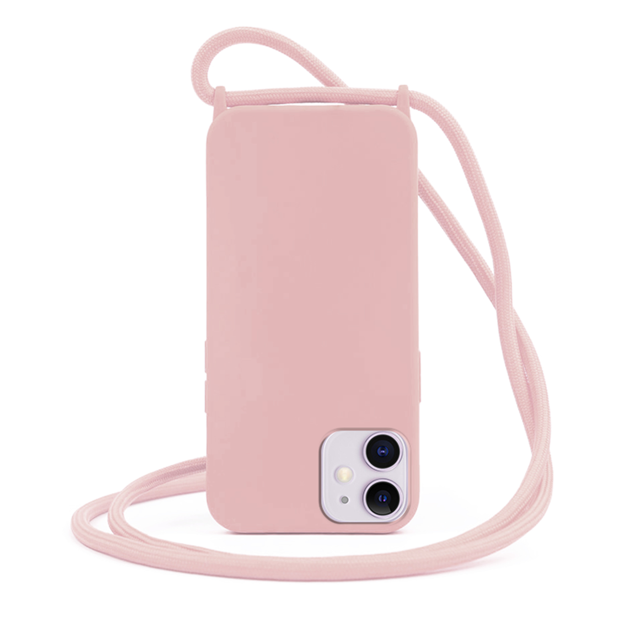 Coque Cordon réglable 160cm silicone liquide compatible iPhone 11 - Rose