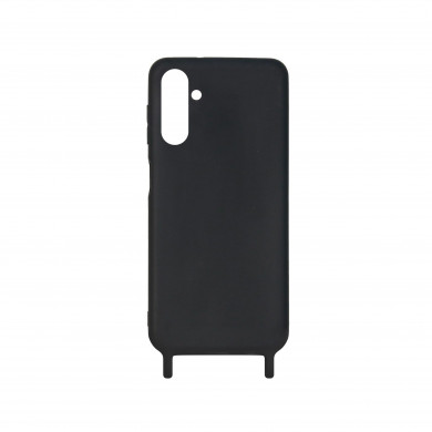 Coque anneaux silicone liquide compatible Galaxy A04S - Noir