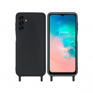 Coque anneaux silicone liquide compatible Galaxy A23 5G - Noir