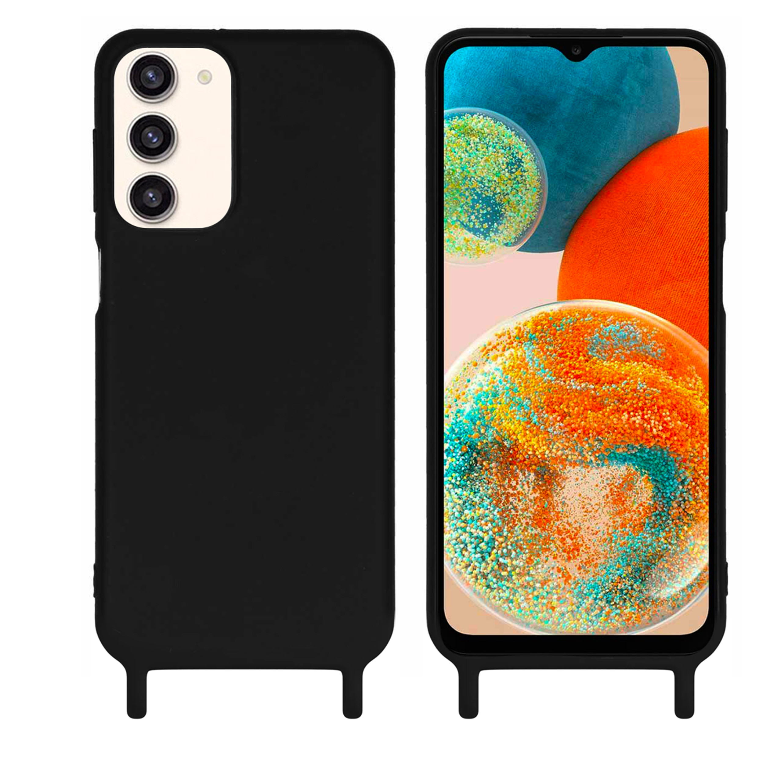 Coque anneaux silicone liquide compatible Galaxy S23 - Noir