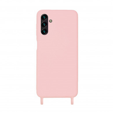 Coque anneaux silicone liquide compatible Galaxy A04S - Rose