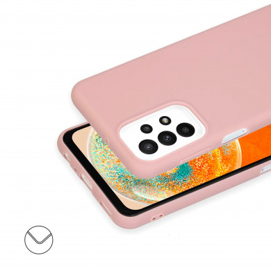 Coque anneaux silicone liquide compatible Galaxy A23 5G - Rose