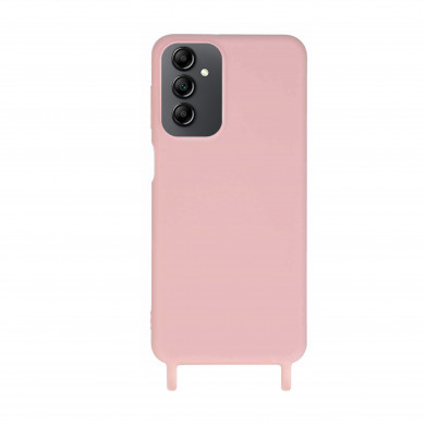 Coque anneaux silicone liquide compatible Galaxy A14/5G - Rose