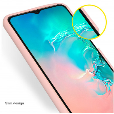 Coque anneaux silicone liquide compatible Galaxy A34 5G - Rose