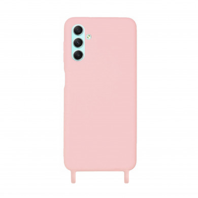 Coque anneaux silicone liquide compatible Galaxy A34 5G - Rose