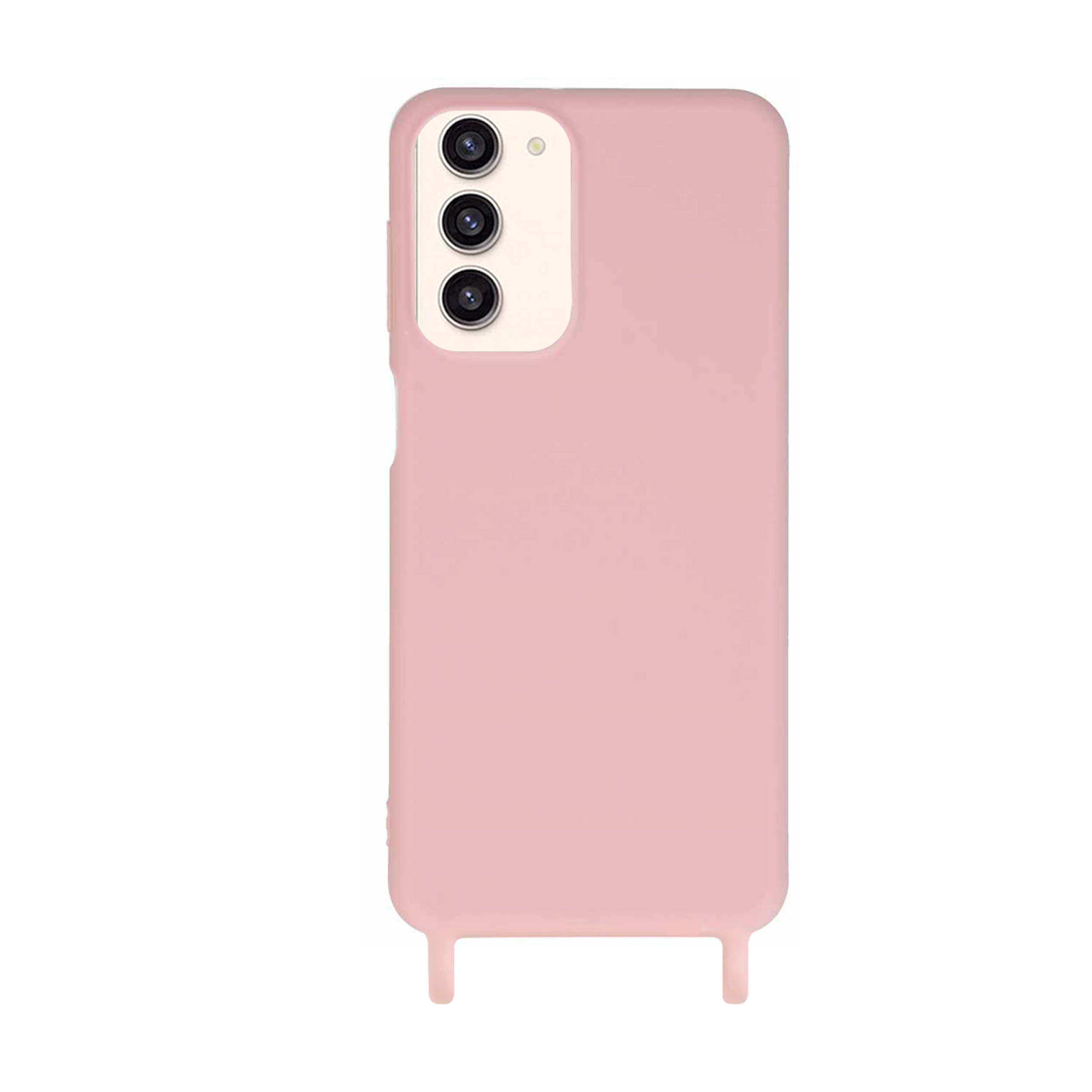 Coque anneaux silicone liquide compatible Galaxy S23 - Rose