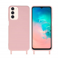 Coque anneaux silicone liquide compatible Galaxy S23 ULTRA - Rose