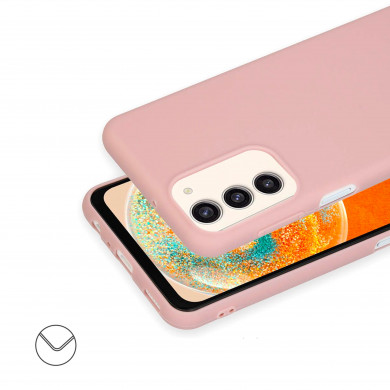 Coque anneaux silicone liquide compatible Galaxy S23+ - Rose