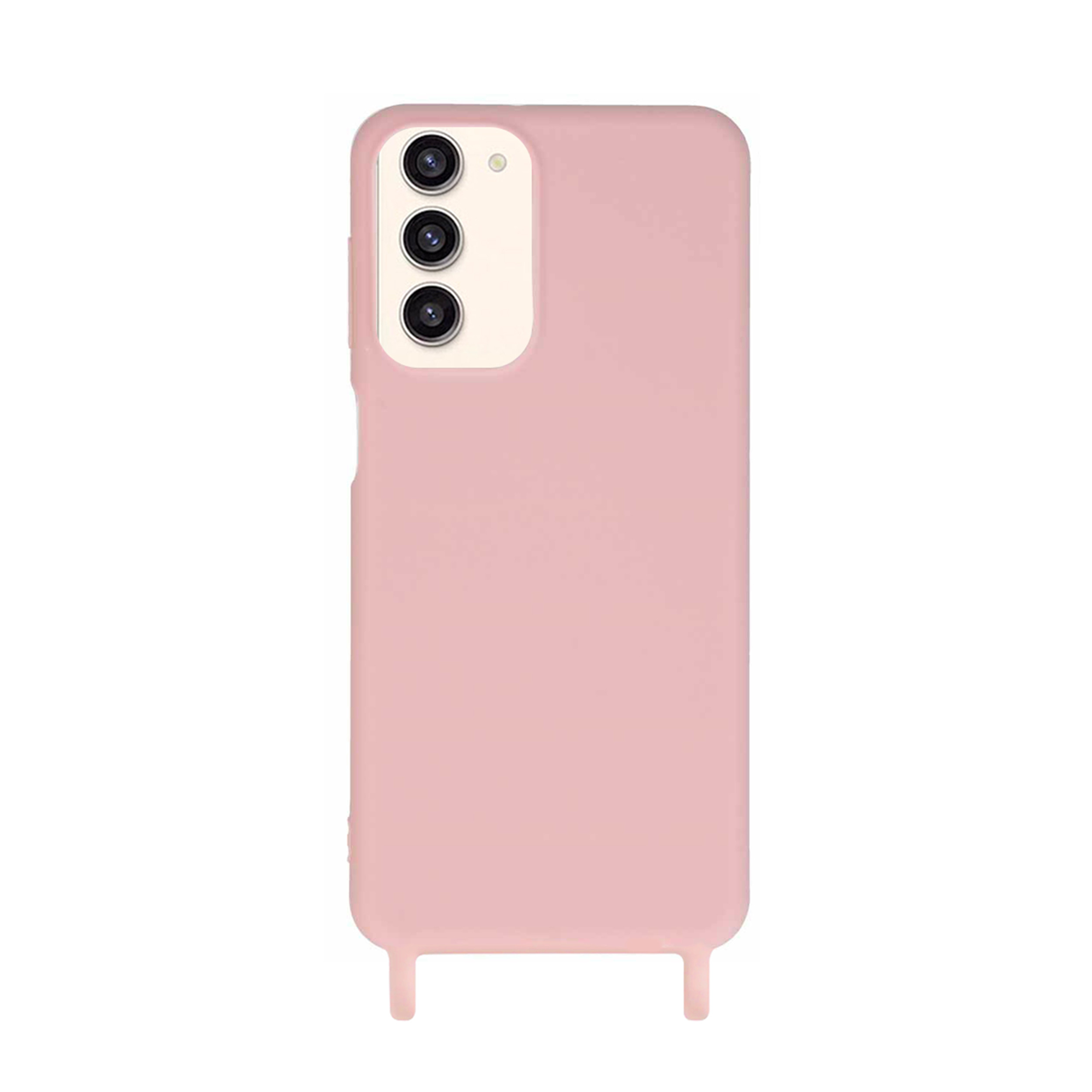 Coque anneaux silicone liquide compatible Galaxy S23+ - Rose