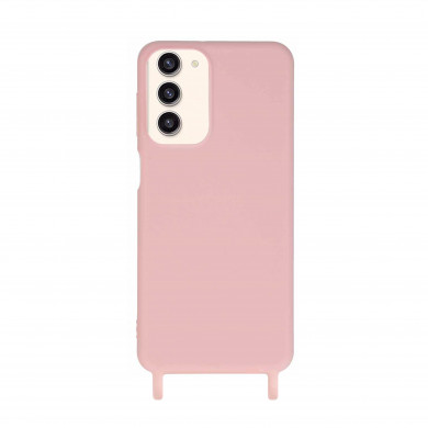 Coque anneaux silicone liquide compatible Galaxy S23+ - Rose