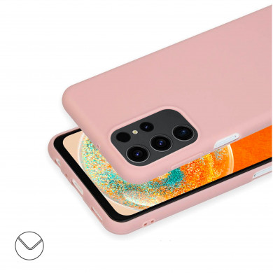 Coque anneaux silicone liquide compatible Galaxy S23 ULTRA - Rose