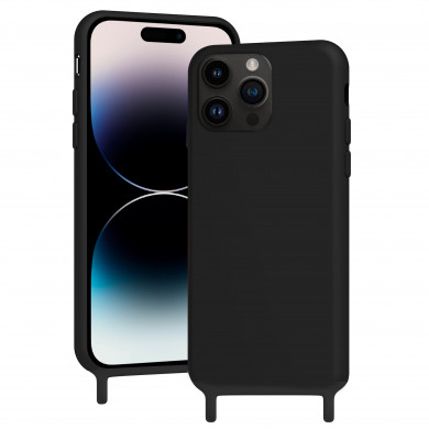 Coque anneaux silicone liquide compatible iPhone 12/12PRO - Noir