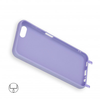 Coque anneaux silicone liquide compatible iPhone 6/7/8/SE - Lavande