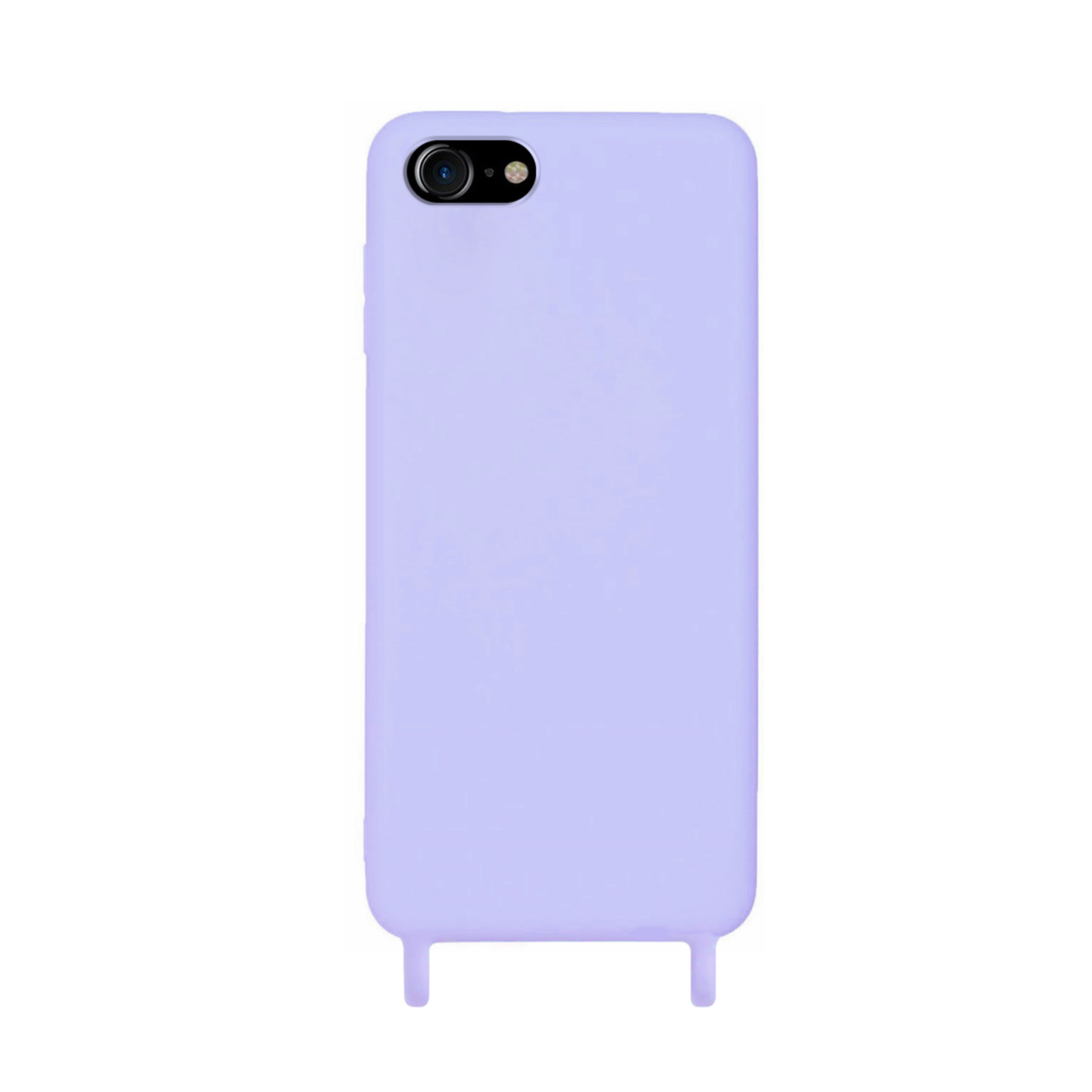 Coque anneaux silicone liquide compatible iPhone 6/7/8/SE - Lavande