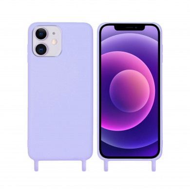 Coque anneaux silicone liquide compatible iPhone  11 - Lavande