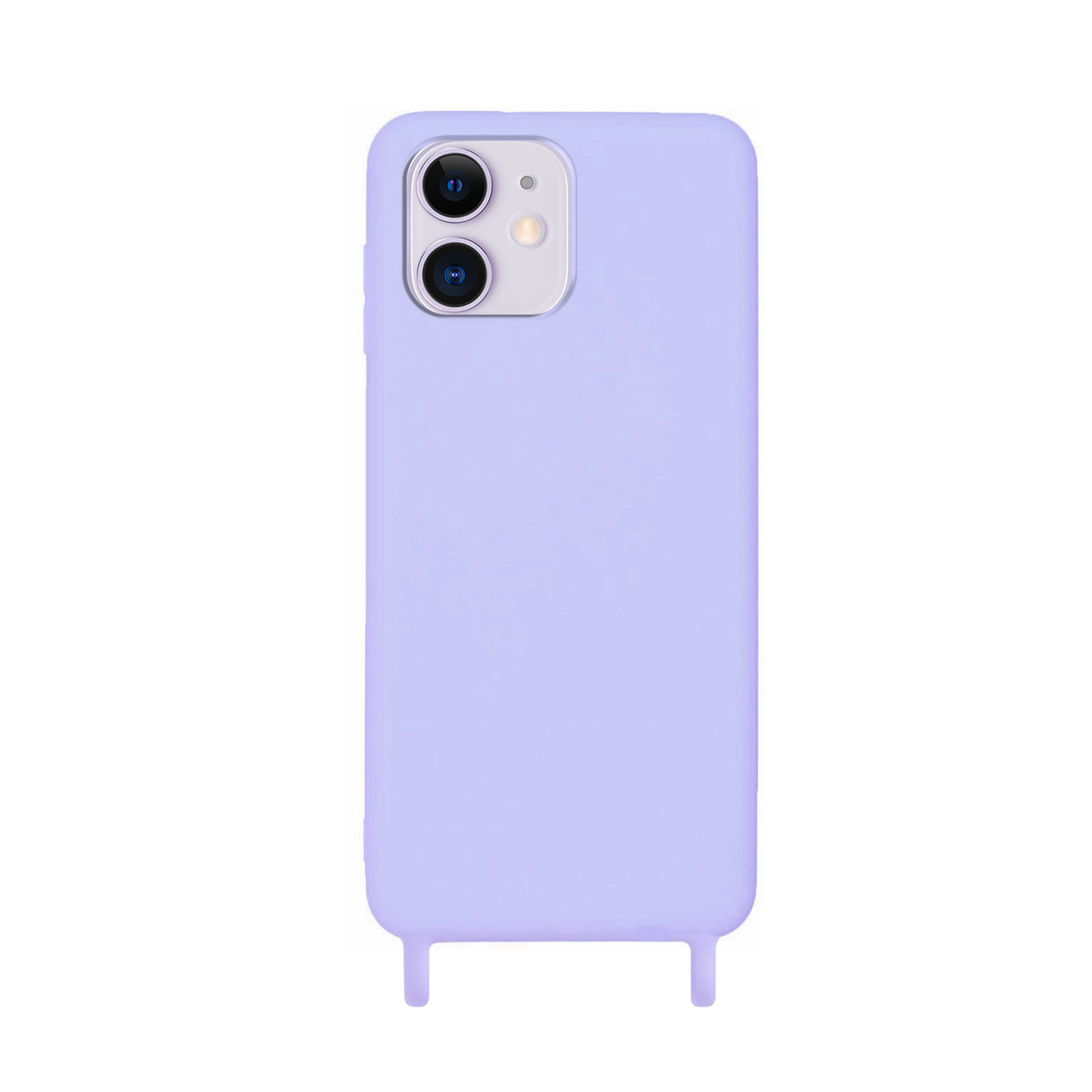 Coque anneaux silicone liquide compatible iPhone  11 - Lavande