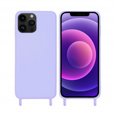 Coque anneaux silicone liquide compatible iPhone 13 PRO - Lavande