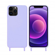 Coque anneaux silicone liquide compatible iPhone 13/14 - Lavande