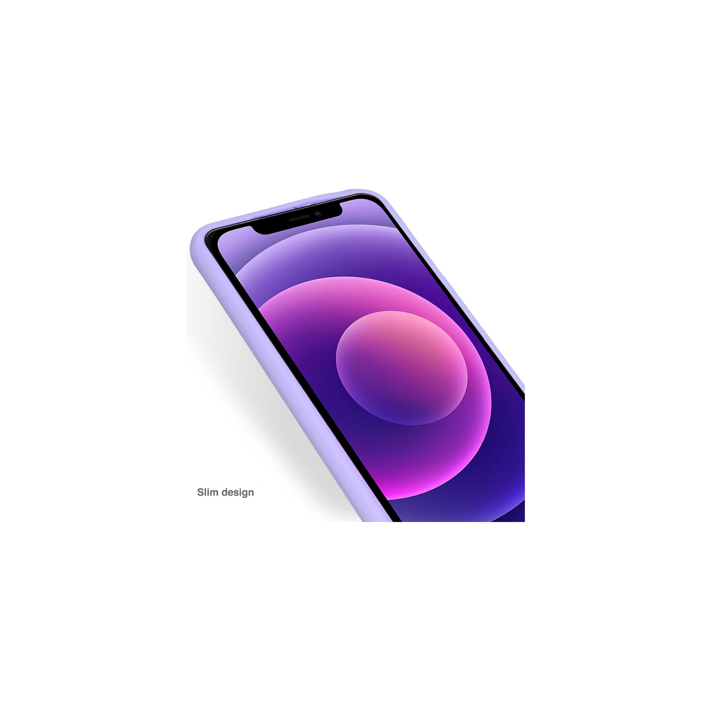 Coque anneaux silicone liquide compatible iPhone 13 PRO - Lavande