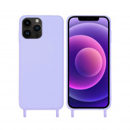 Coque anneaux silicone liquide compatible iPhone 13 PRO - Lavande