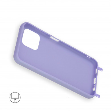 Coque anneaux silicone liquide compatible iPhone 14 Plus - Lavande