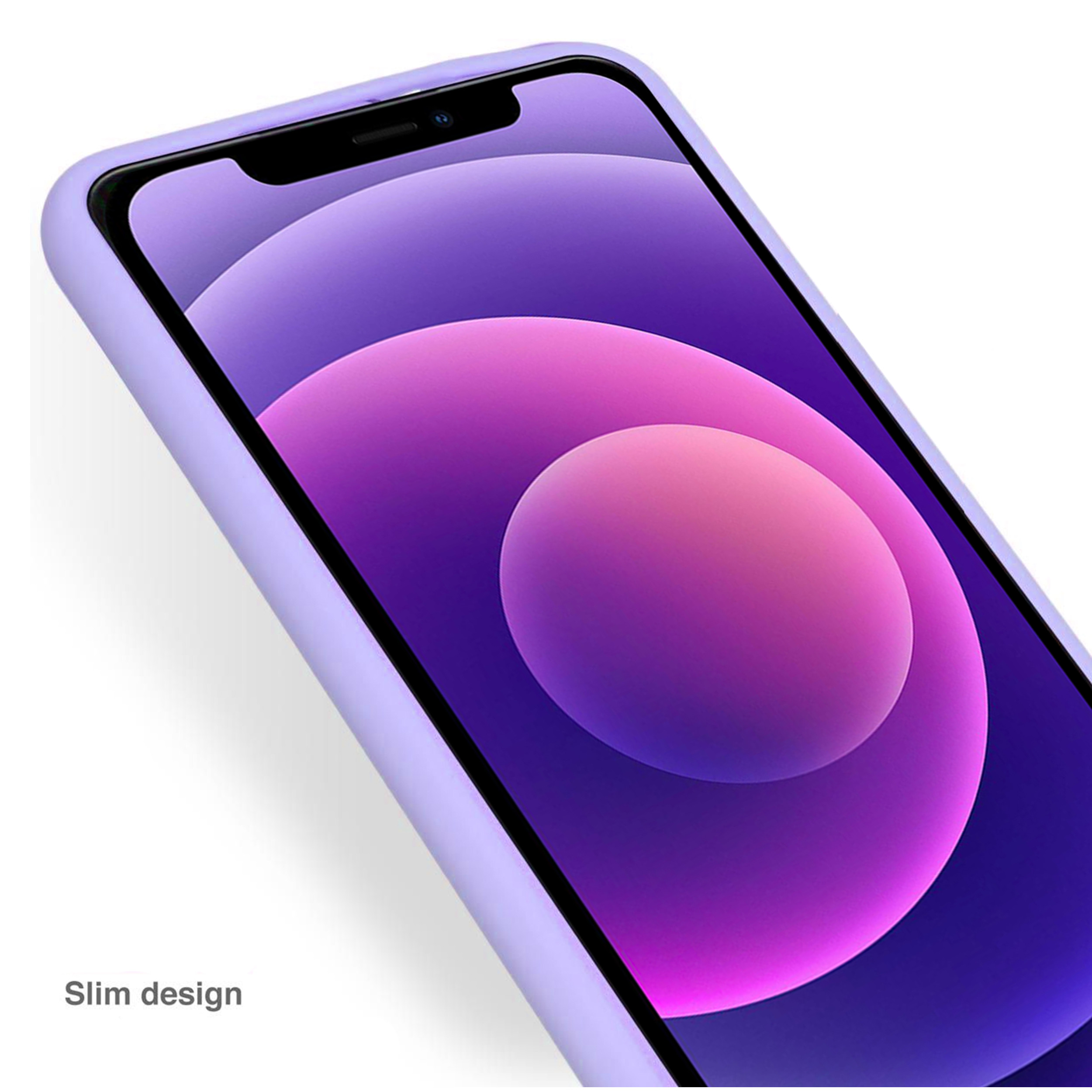 Coque anneaux silicone liquide compatible iPhone 14 PRO MAX - Lavande