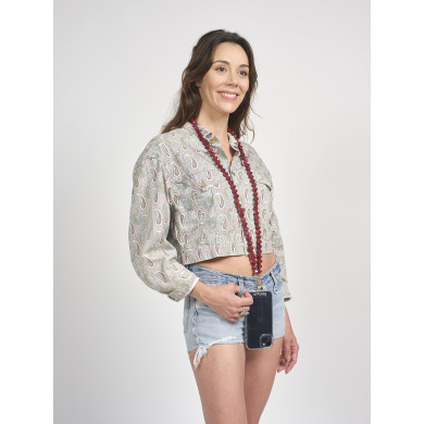 Chaîne perles 120cm Athènes - Rouge soutenu