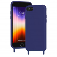 Coque anneaux silicone liquide compatible iPhone  11 - Bleu Marine