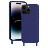 Coque anneaux silicone liquide compatible iPhone  11 - Bleu Marine