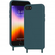 Coque anneaux silicone liquide compatible iPhone 14 PRO MAX - Bleu Marine