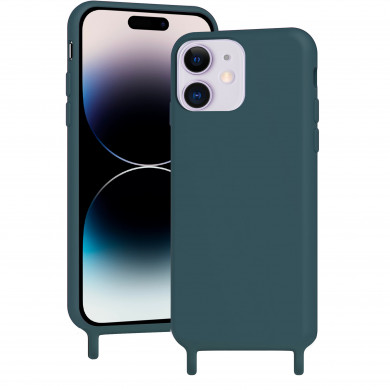 Coque anneaux silicone liquide compatible iPhone  11 - Vert Kaki