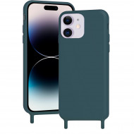 Coque anneaux silicone liquide compatible iPhone 12/12PRO - Vert Kaki