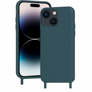 Coque anneaux silicone liquide compatible iPhone 13/14 - Vert Kaki