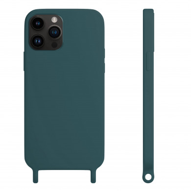 Coque anneaux silicone liquide compatible iPhone 13 PRO - Vert Kaki