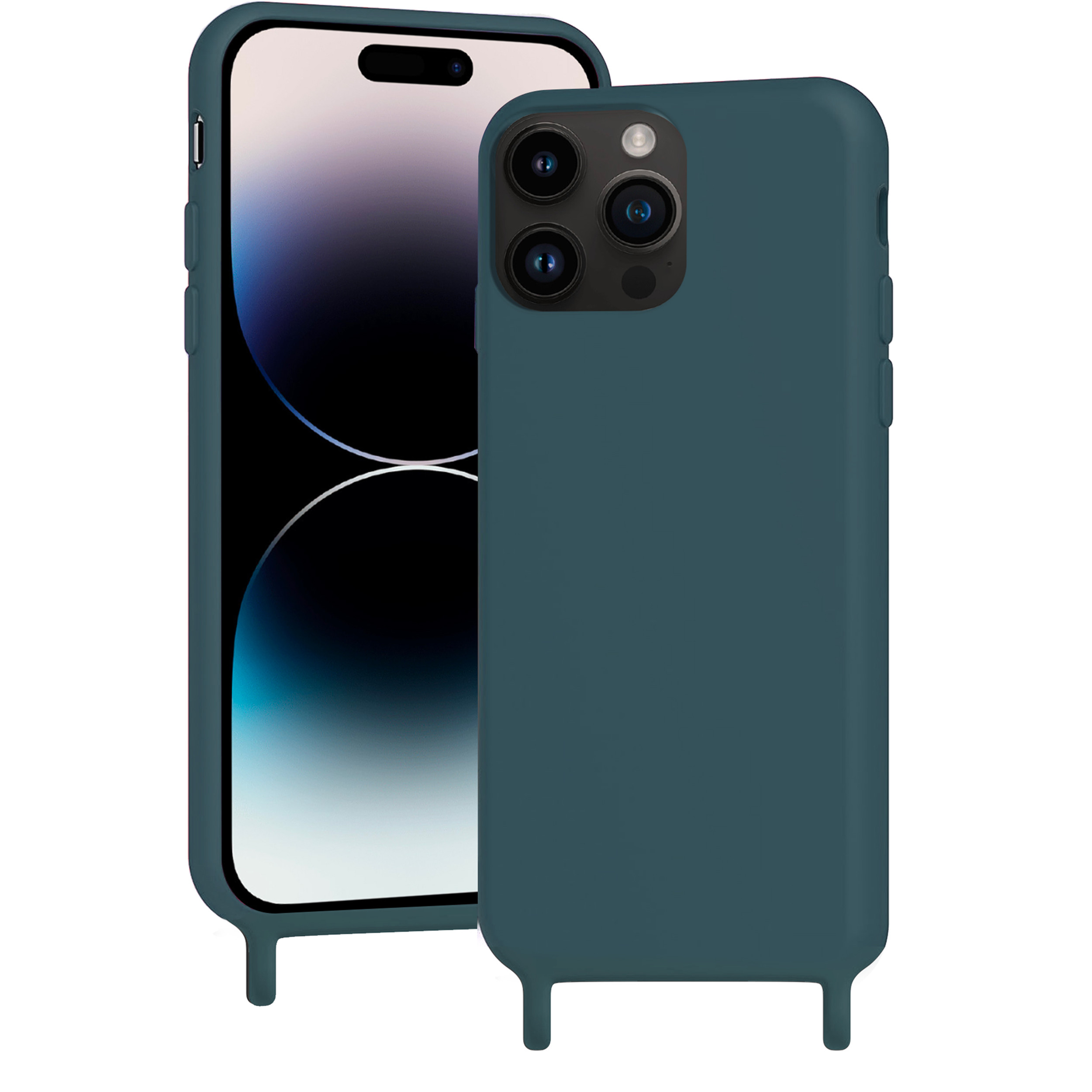 Coque anneaux silicone liquide compatible iPhone 13 PRO - Vert Kaki