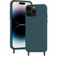 Coque anneaux silicone liquide compatible iPhone 13 PRO - Vert Kaki