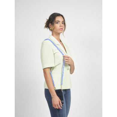 Chaîne perles 120cm Athènes - Bleu