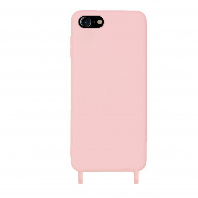 Coque anneaux silicone liquide compatible iPhone 6/7/8/SE - Rose
